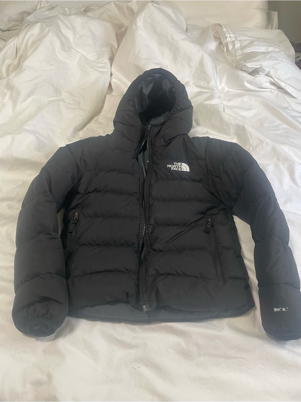 Reversible- The North Face Black Quilted Hooded Puffer Jacket